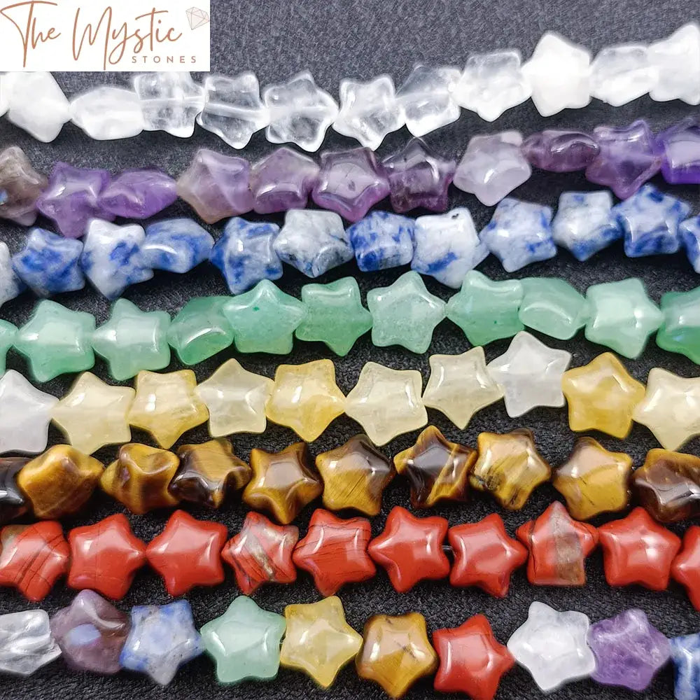 Natural Crystal Star-Shaped Beads 10Mm - 21Pcs