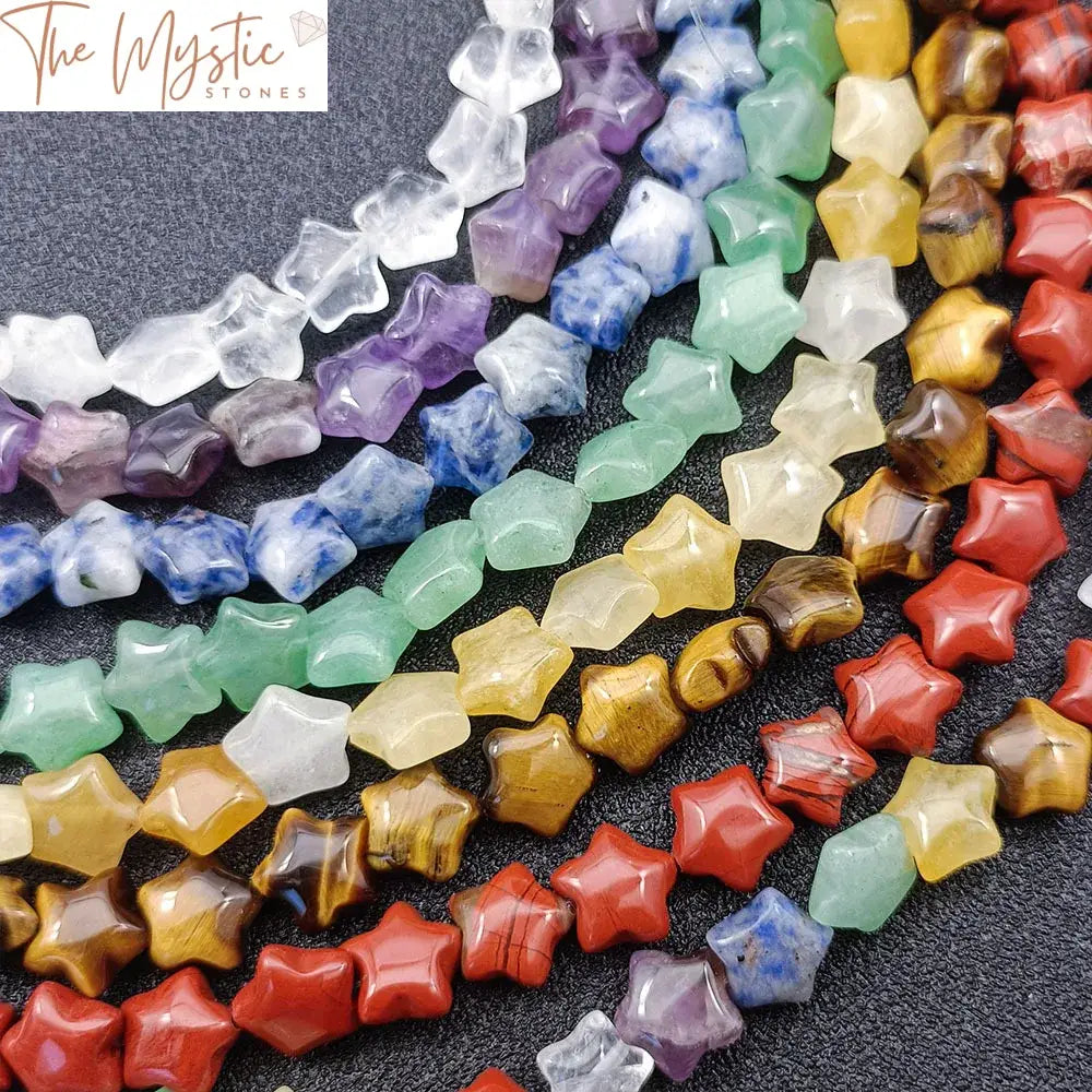 Natural Crystal Star-Shaped Beads 10Mm - 21Pcs