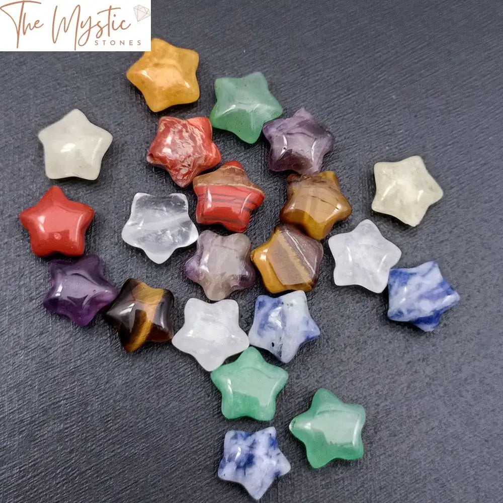 Natural Crystal Star-Shaped Beads 10Mm - 21Pcs