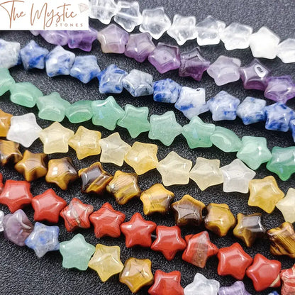 Natural Crystal Star-Shaped Beads 10Mm - 21Pcs