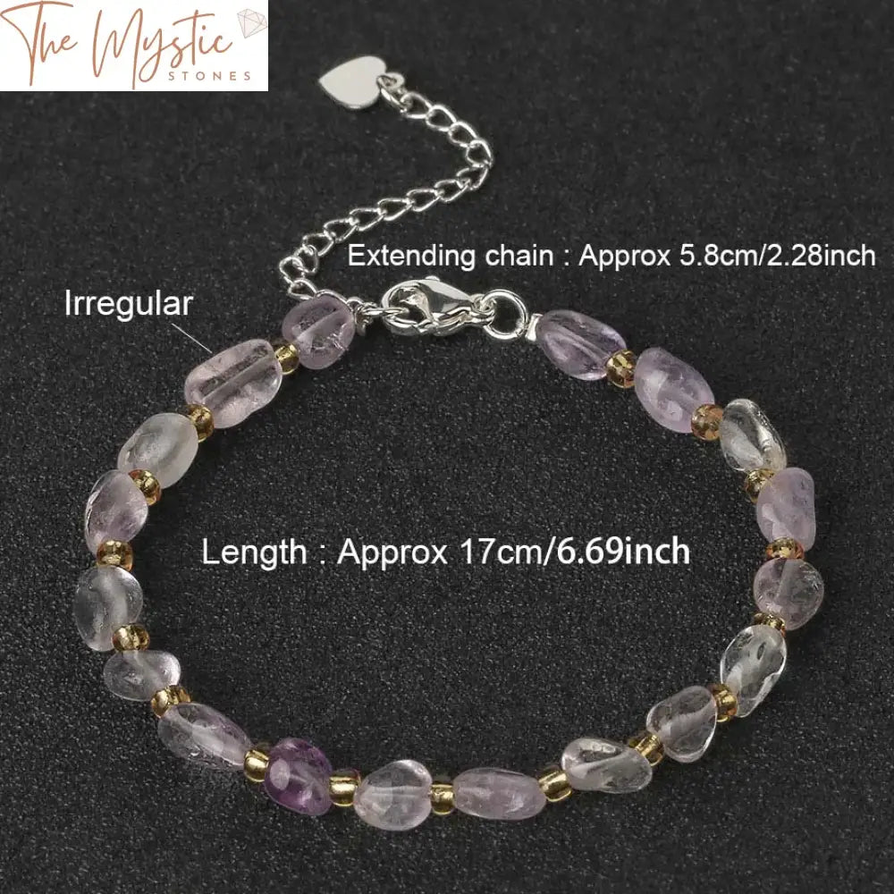 Natural Gemstone Chip Bracelet - Purple Crystal Obsidian & Garnet