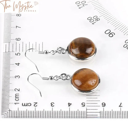 Natural Gemstone Drop Earrings