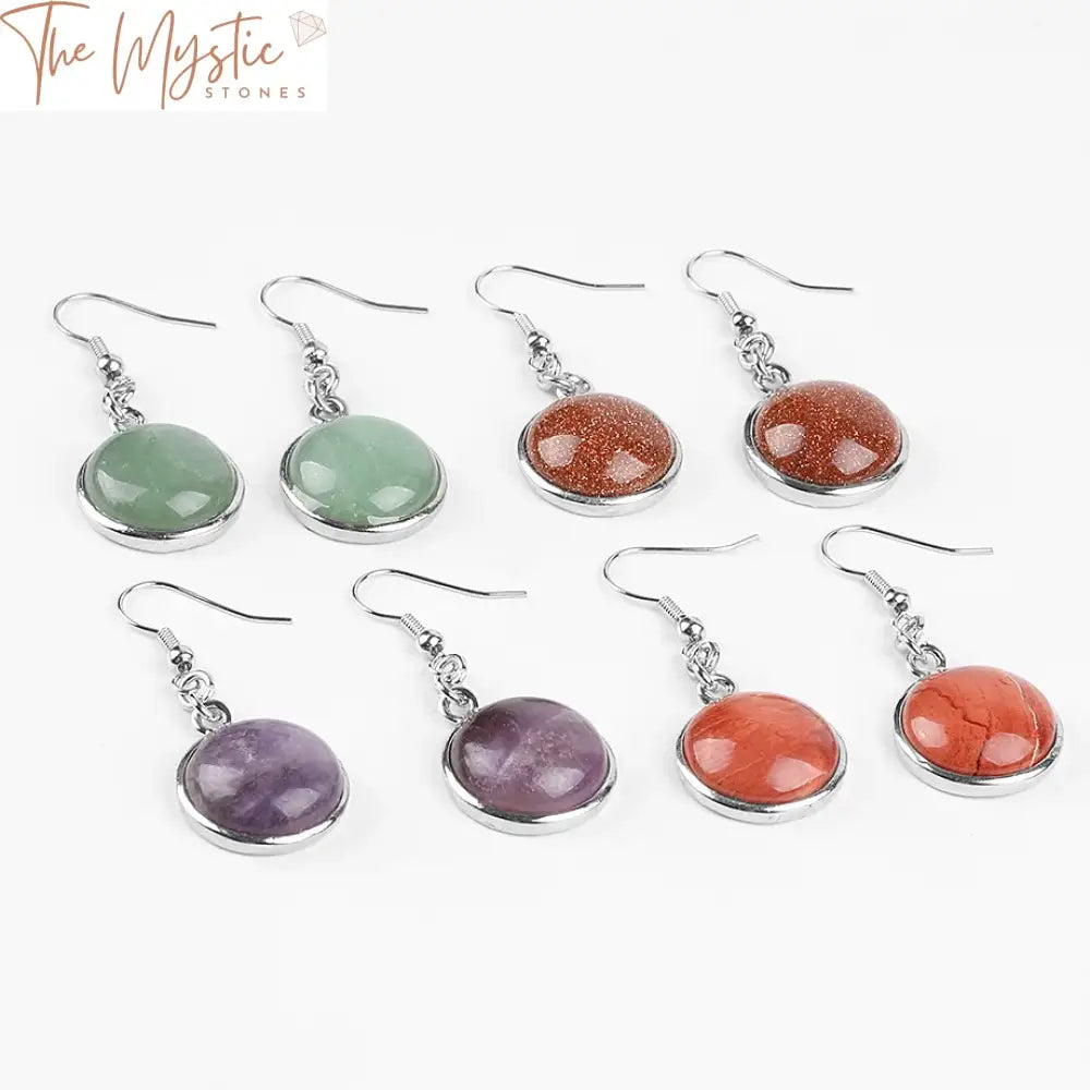 Natural Gemstone Drop Earrings