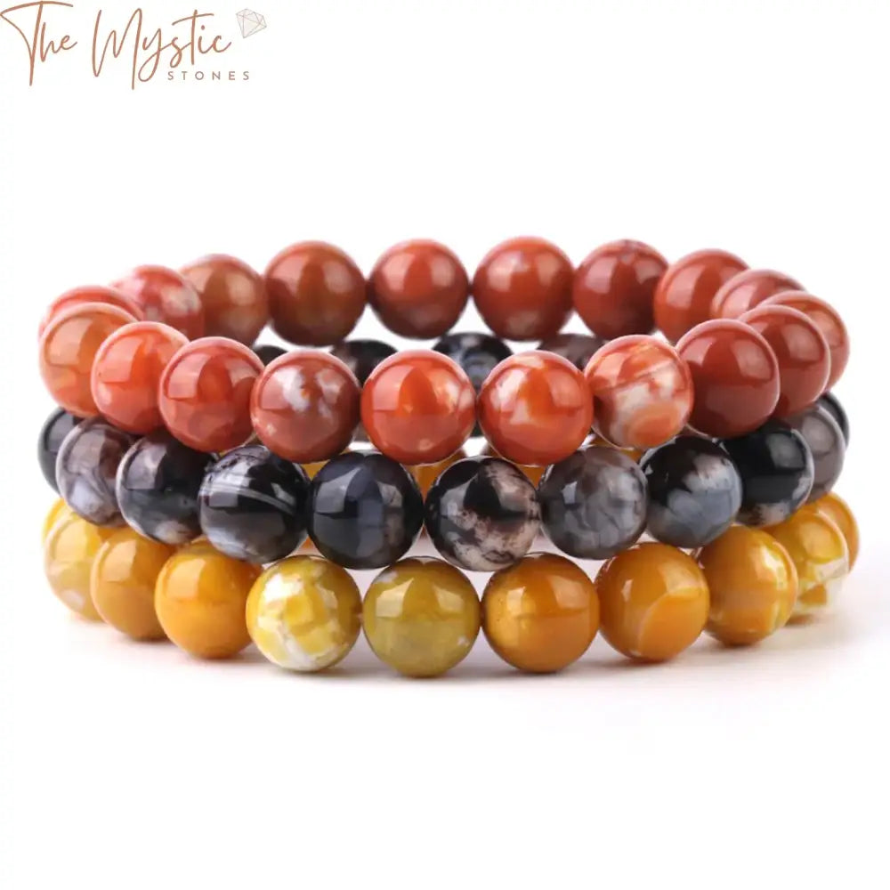 Natural Gemstone Onyx Agate Chakra Bracelet