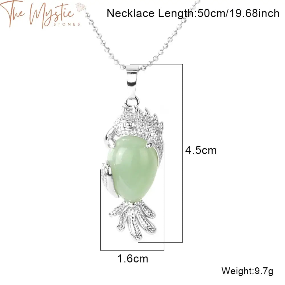 Natural Gemstone Parrot Pendant Necklace