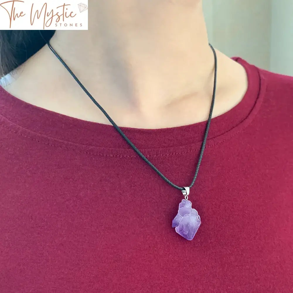 Natural Healing Stone Pendant - Quartz & Fluorite