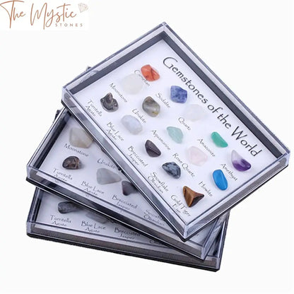 Natural Mineral Crystal Quartz Collection - 15 Pc Box