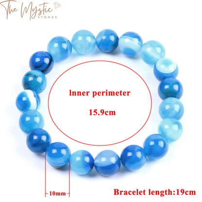 Natural Onyx 10Mm Mala Bracelet In Dyed Blue