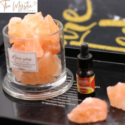 Natural Orange Salt Stone Bulk - Rough Mineral Specimen For Reiki And Essential Oil Diffusion