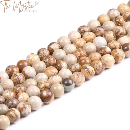 Natural Picture Stone Round Beads