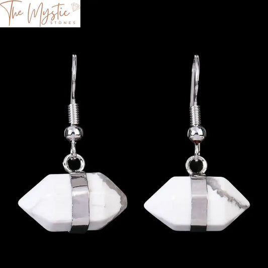 Natural Quartz Hexagonal Healing Crystal Earrings