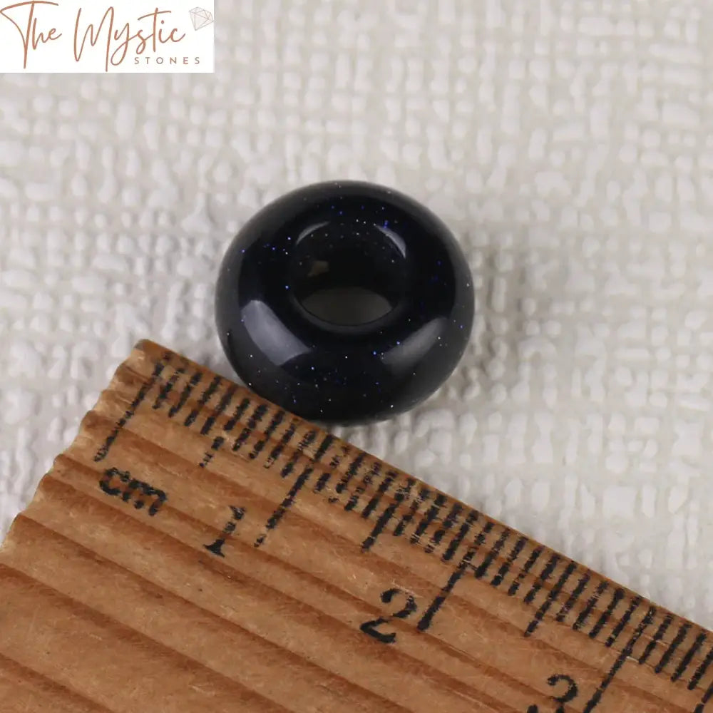 Natural Stone 14Mm Big Hole Spacer Beads - 10Pcs