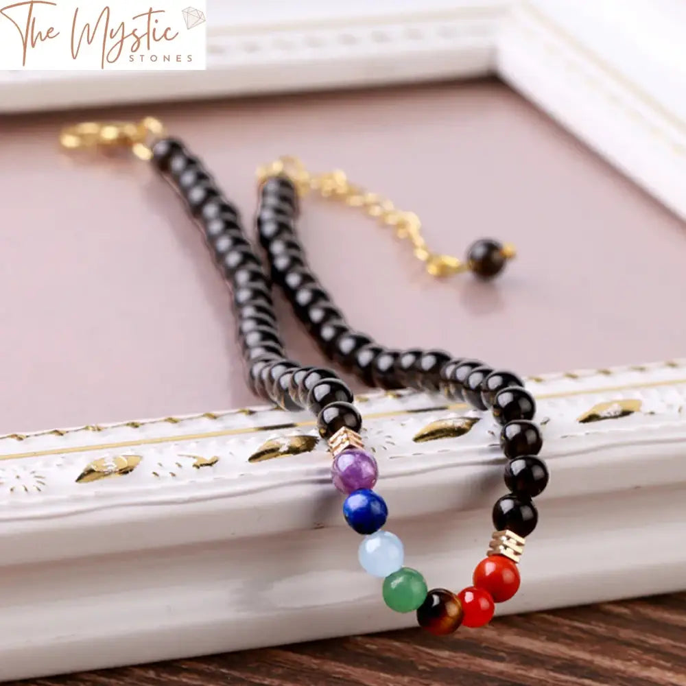 Natural Stone 7 Chakra Healing Anklet