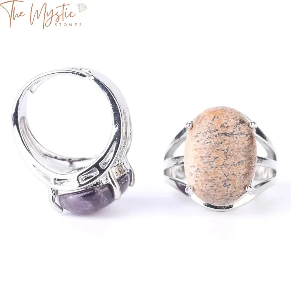 Natural Stone Adjustable Ring