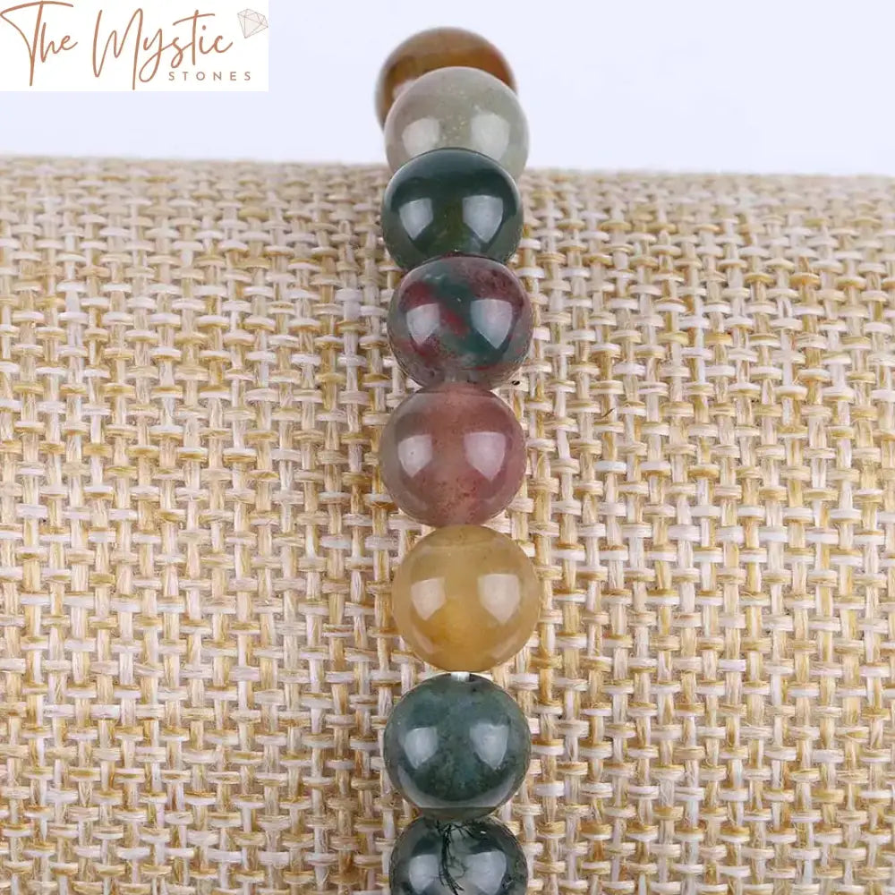 Natural Stone Bead Bracelet - Agate & Onyx