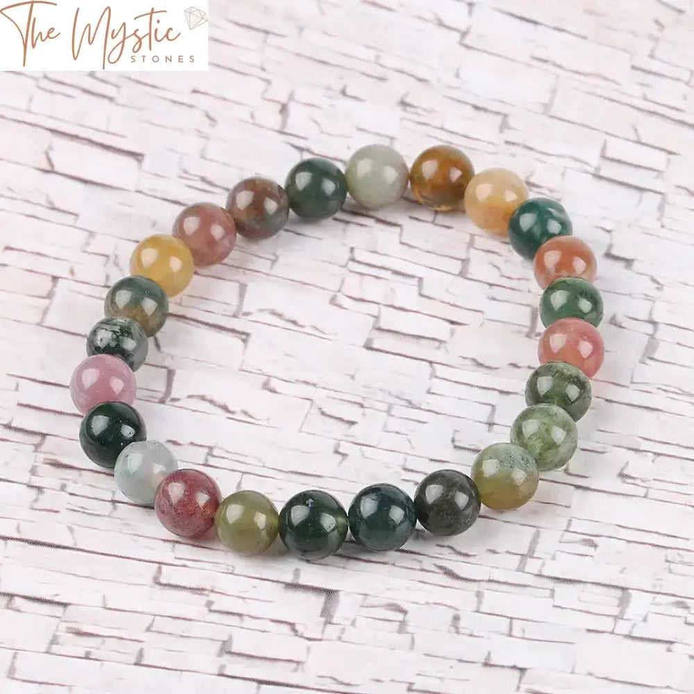 Natural Stone Bead Bracelet - Agate & Onyx