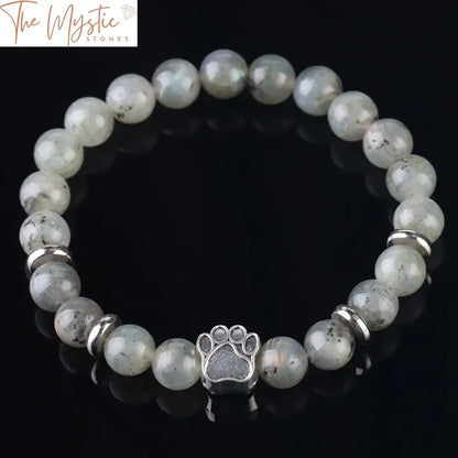 Natural Stone Bear Paw Mala Bracelet