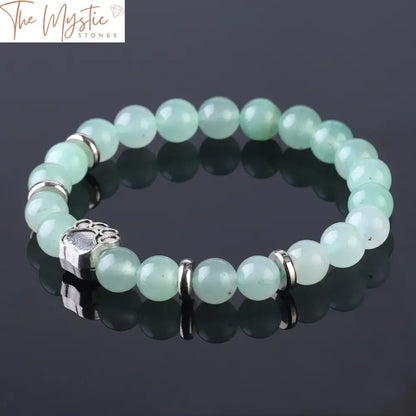 Natural Stone Bear Paw Mala Bracelet