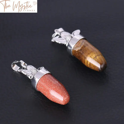 Natural Stone Bullet Pendant - Angel Series