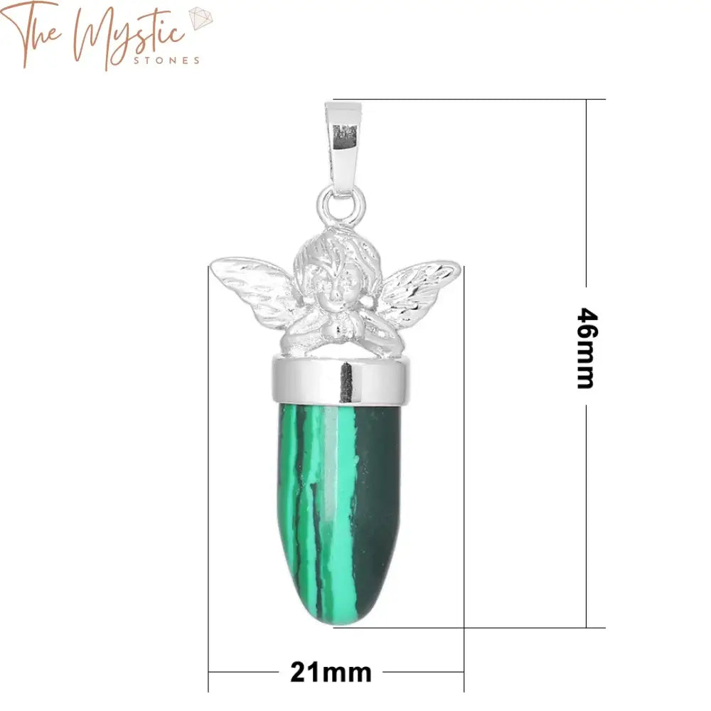 Natural Stone Bullet Pendant - Angel Series