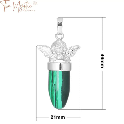 Natural Stone Bullet Pendant - Angel Series