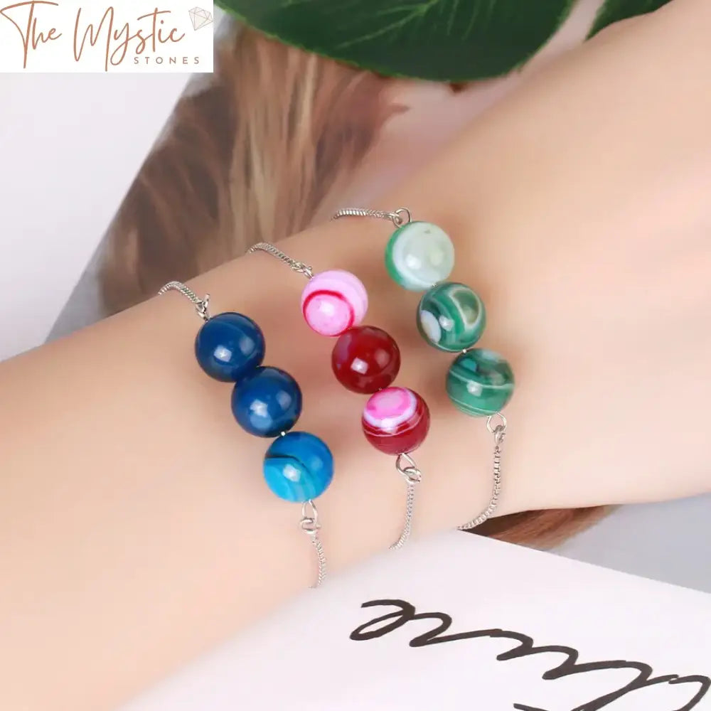 Natural Stone Crystal 10Mm Bead Friendship Bracelet