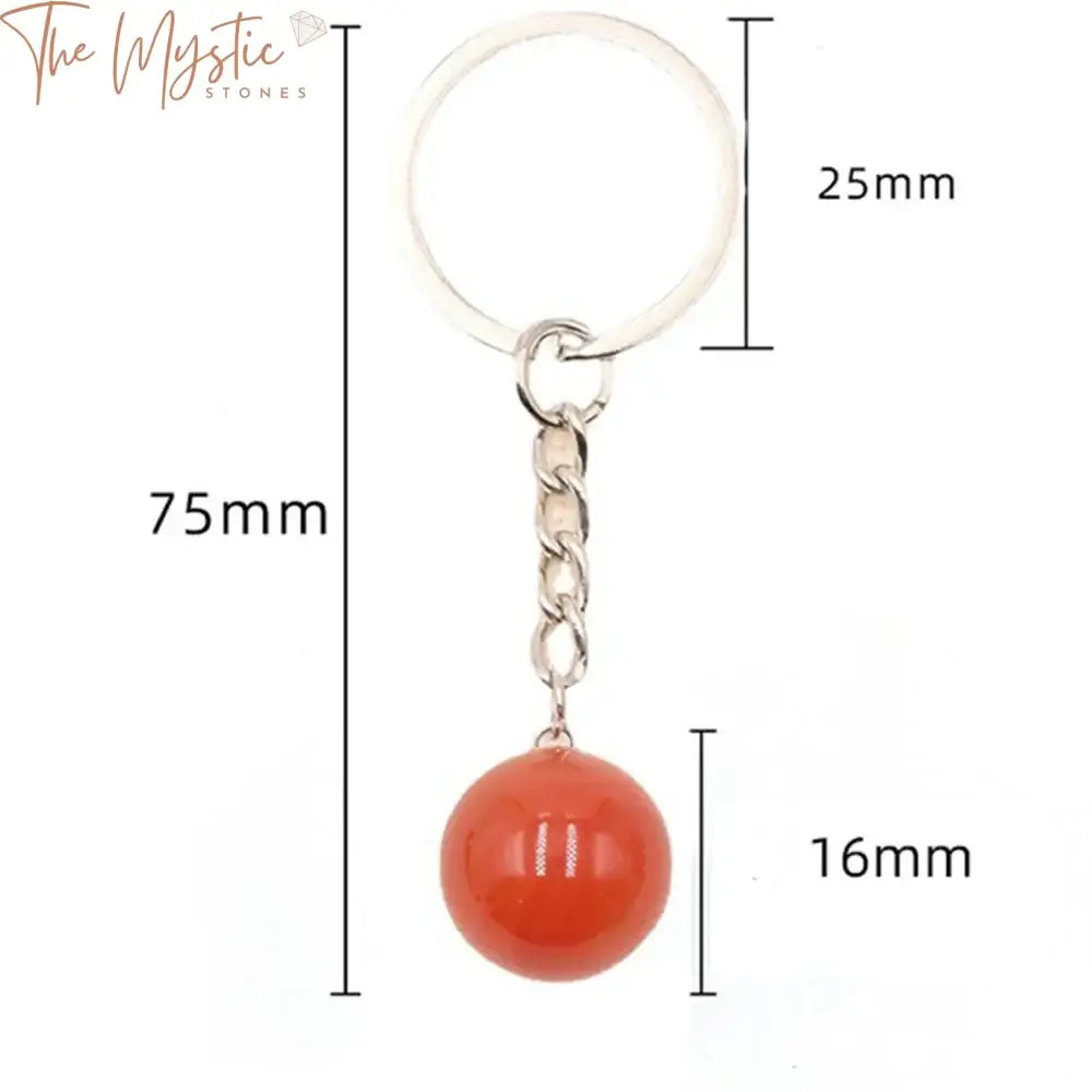 Natural Stone Crystal Ball Keychain