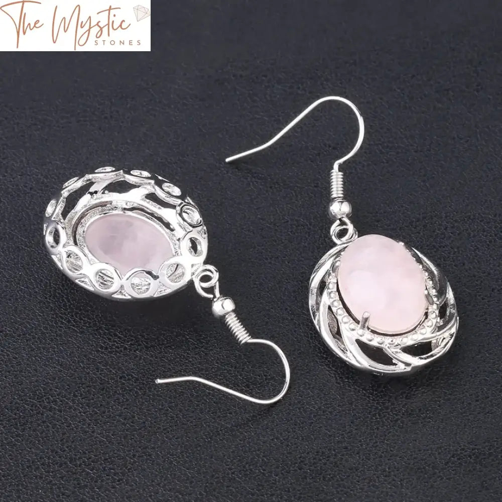 Natural Stone Crystal Drop Earrings