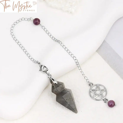 Natural Stone Divination Pendulum - Pink Quartz