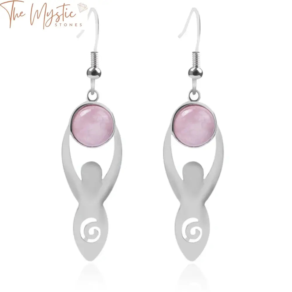 A set of elegant drop earrings featuring natural stone beads.