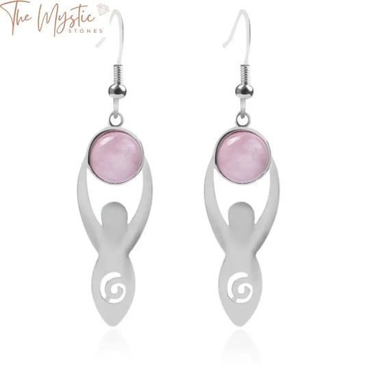 A set of elegant drop earrings featuring natural stone beads.