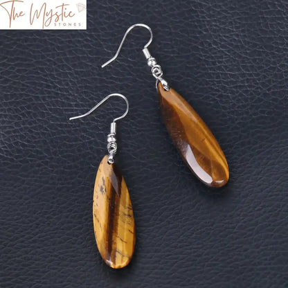 Natural Stone Geometric Drop Earrings