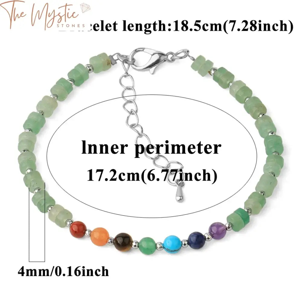 Natural Stone Mini Wheel 7 Chakra Bracelet