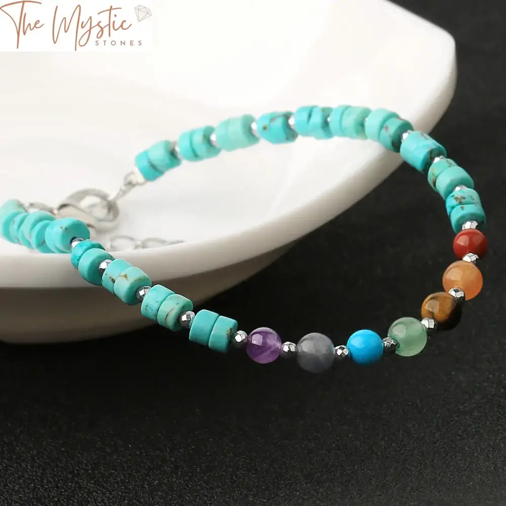 Natural Stone Mini Wheel 7 Chakra Bracelet