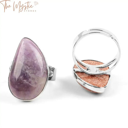 Natural Stone Reiki Healing Rings