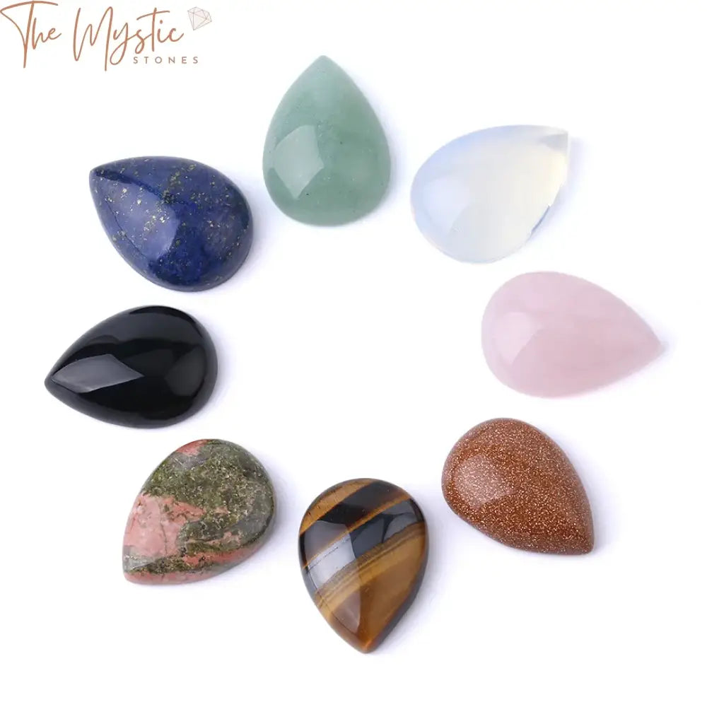 Natural Stone Teardrop Cabochon Beads