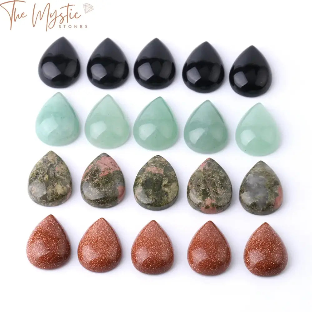 Natural Stone Teardrop Cabochon Beads