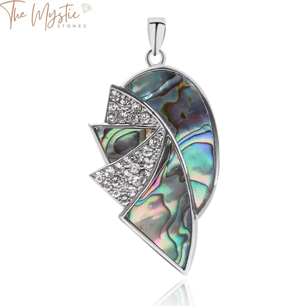 New Zealand Abalone Geometric Pendant Necklace