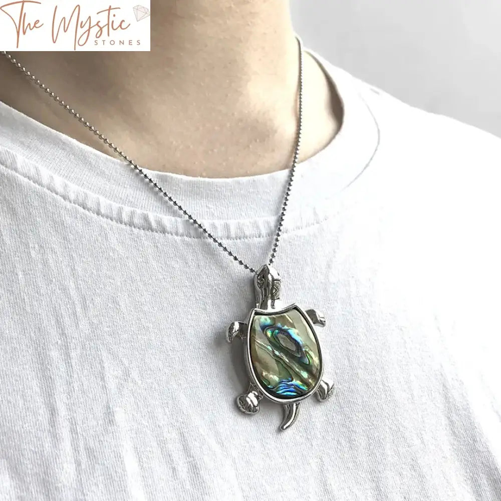 New Zealand Abalone Paua Tortoise Pendant Necklace