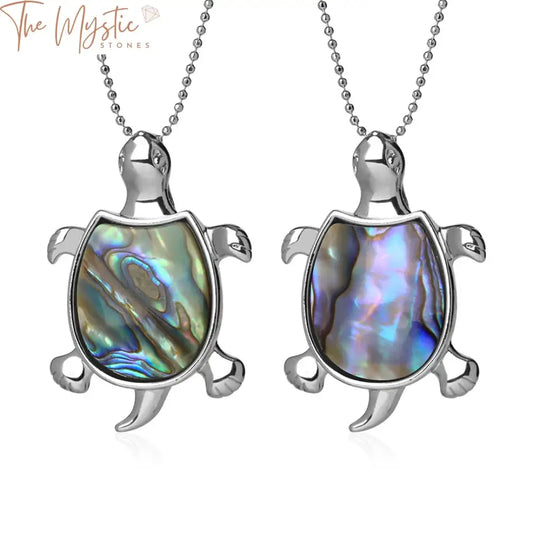 New Zealand Abalone Paua Tortoise Pendant Necklace