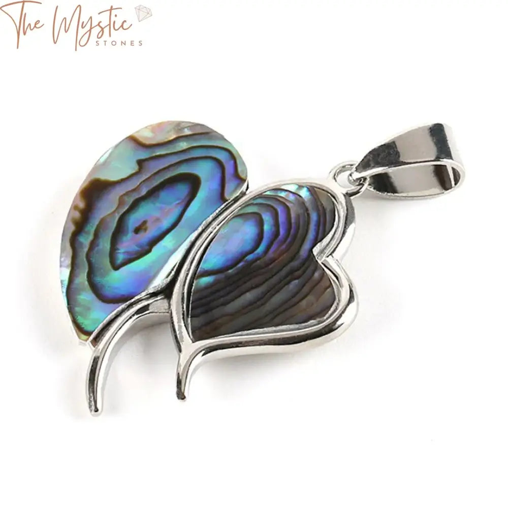 New Zealand Abalone Shell Double Heart Pendant