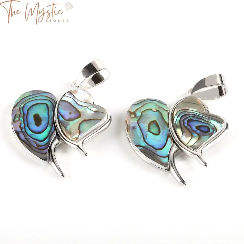 New Zealand Abalone Shell Double Heart Pendant