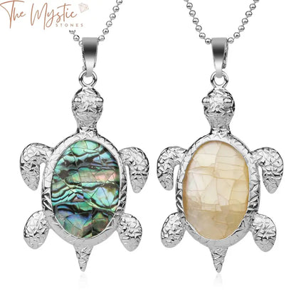 Tortoise pendant necklace featuring an intricately designed turtle charm crafted from New Zealand natural abalone shell.