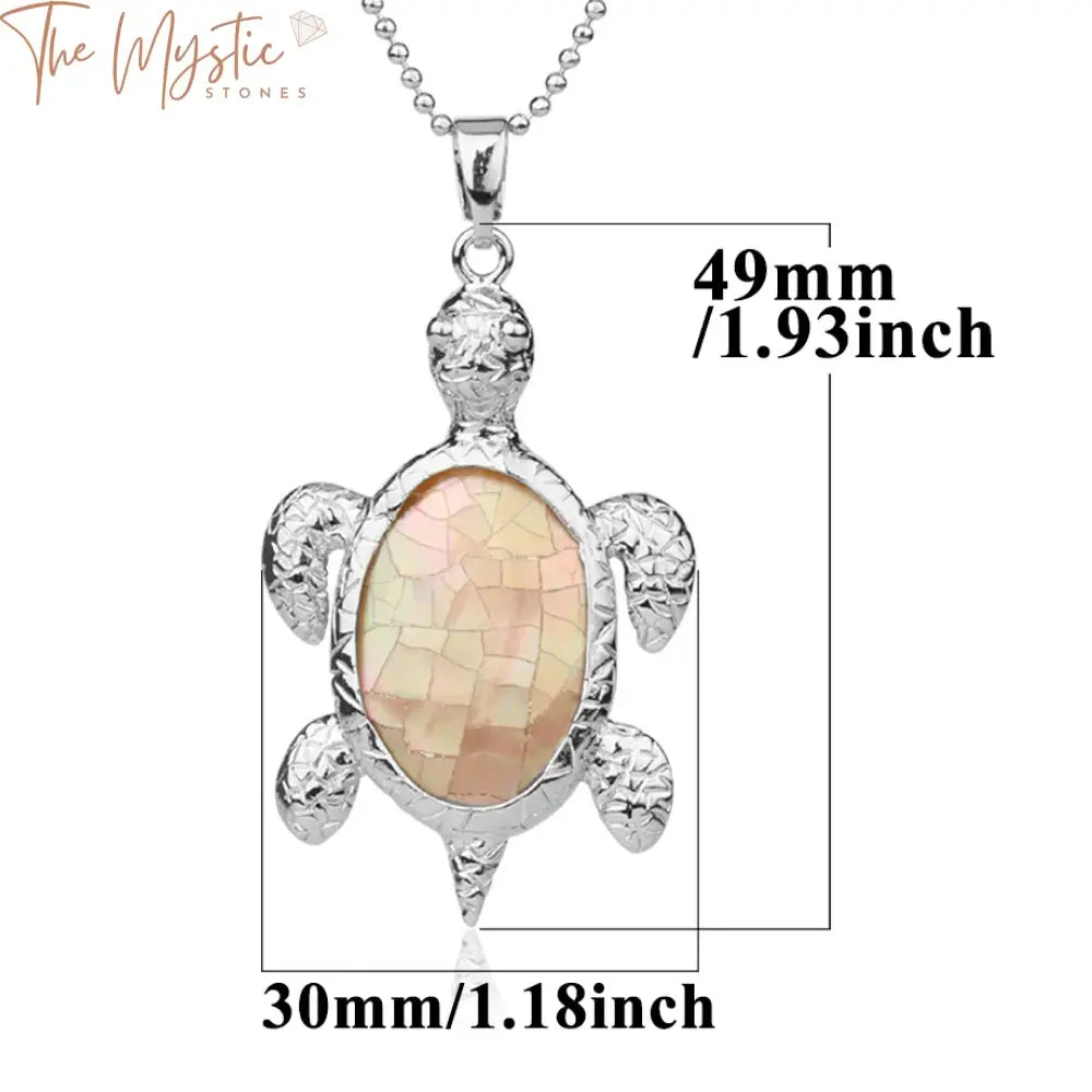 New Zealand Abalone Shell Tortoise Pendant Necklace