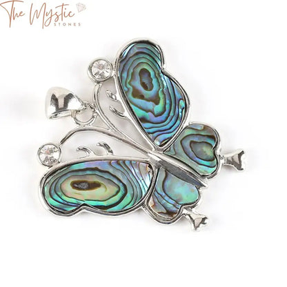 New Zealand Paua Abalone Butterfly Pendant