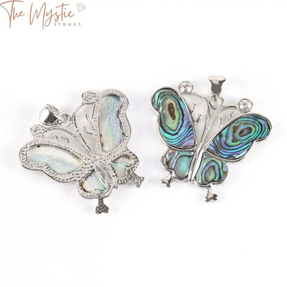 New Zealand Paua Abalone Butterfly Pendant