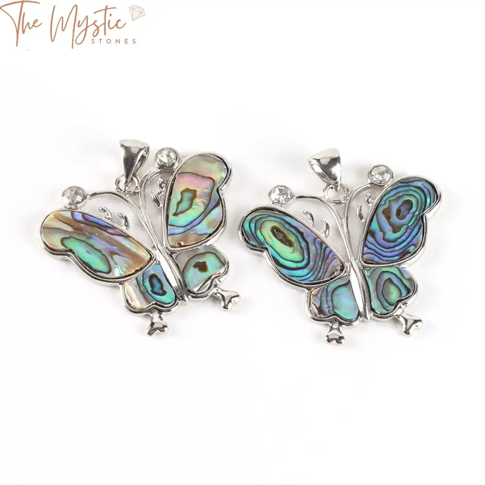 New Zealand Paua Abalone Butterfly Pendant