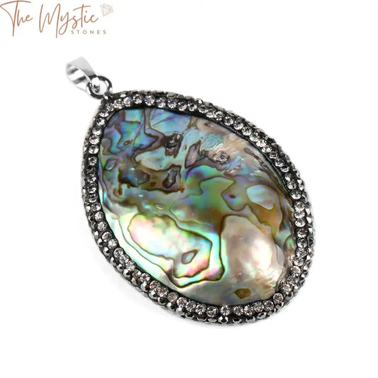 New Zealand Paua Shell & Mother Of Pearl Pendant Necklace