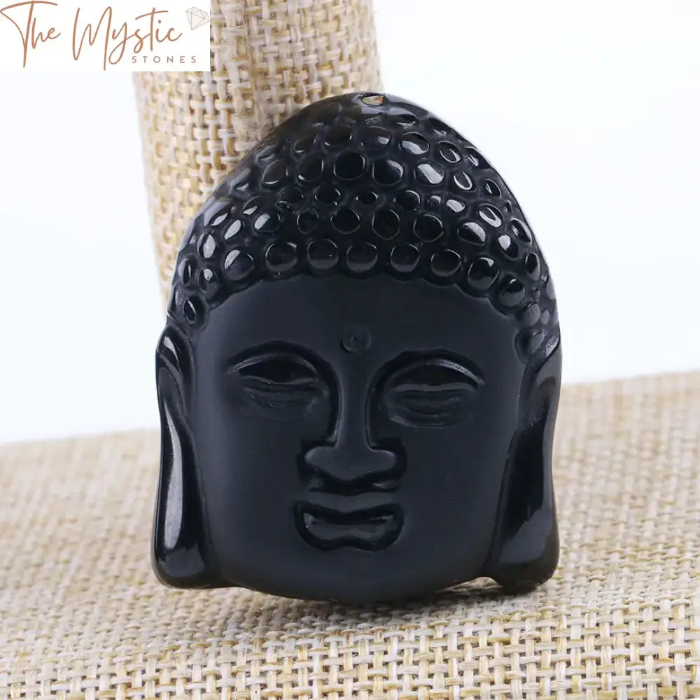 Obsidian Black Buddha Pendant