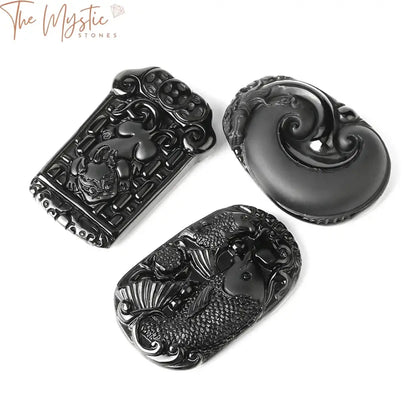 Obsidian Black Buddha Pendant